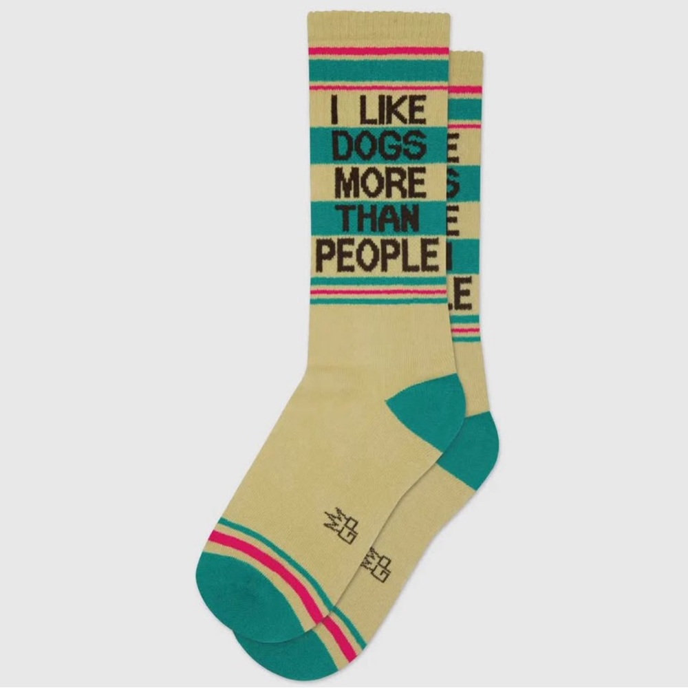 Fun Dog Lover Socks - Green and Tan